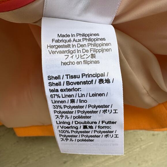 J.Crew Helena Blazer Stretch Linen Blend Orange Size 4 NWT Classic Work Summer - Picture 10 of 10